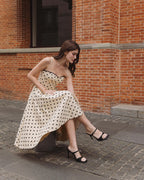 Model wearing The Alice minimal strappy stiletto mules