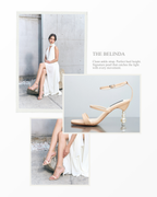 Model wearing The Belinda pearl heels