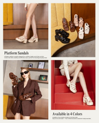 Model wearing The Miguel platform sandals